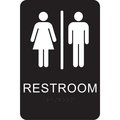 Hy-Ko Braille Restrooms Signs 6" x 9", 3PK A20010